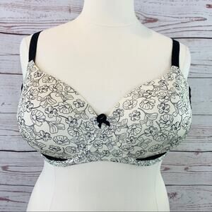 1st & Curve cream black bra floral with lace 40D